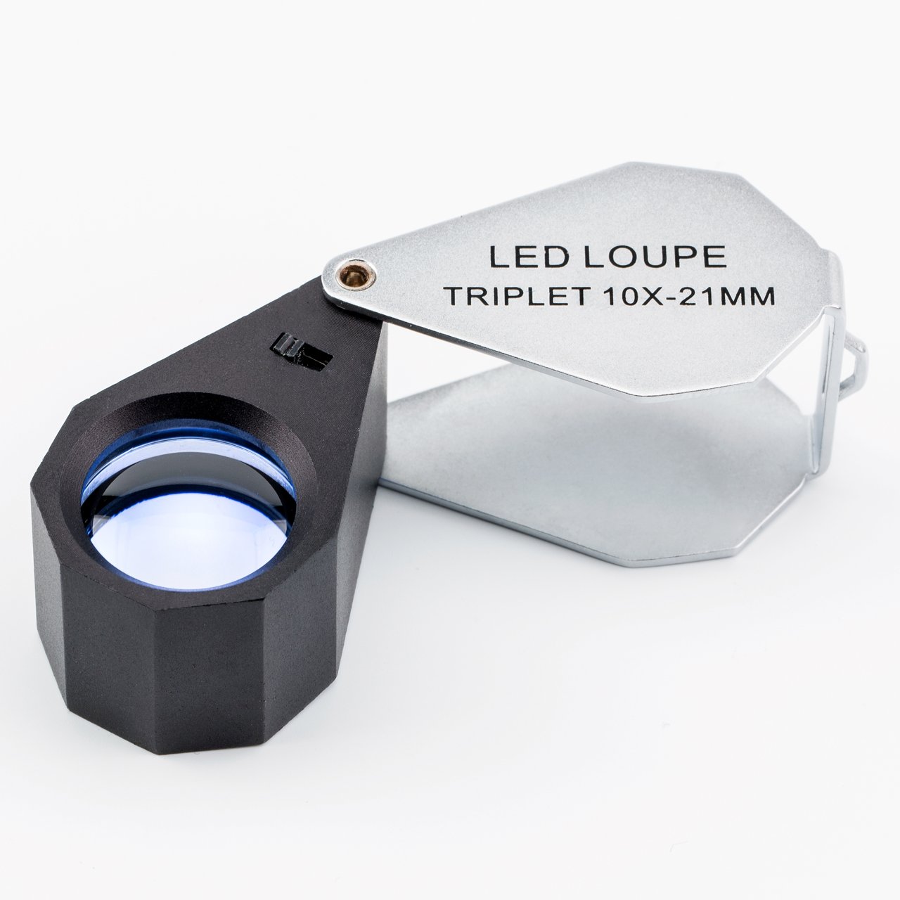 Folding Triplet Jewellers Loupe Magnifier LED 10x