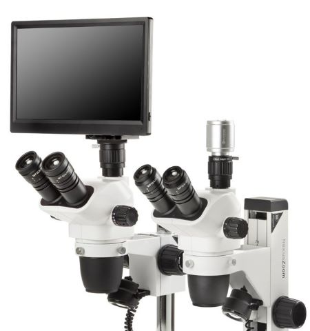 Camera with stereo microscope
